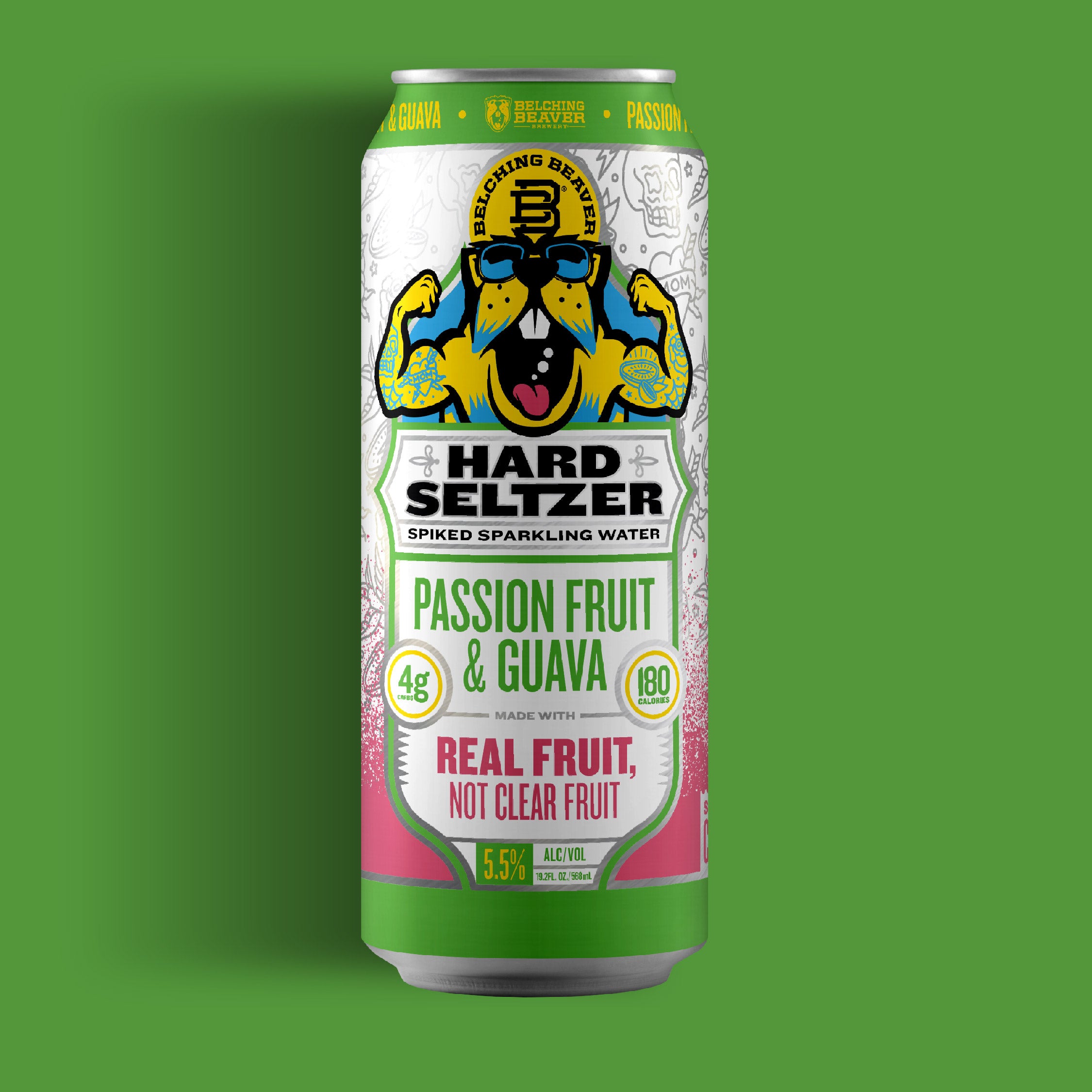 Passion Fruit & Guava Hard Seltzer (19.2oz Can) – Belching Beaver